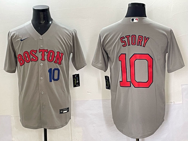 Men Boston Red Sox #10 Story grey 2025 Nike MLB Jersey 05